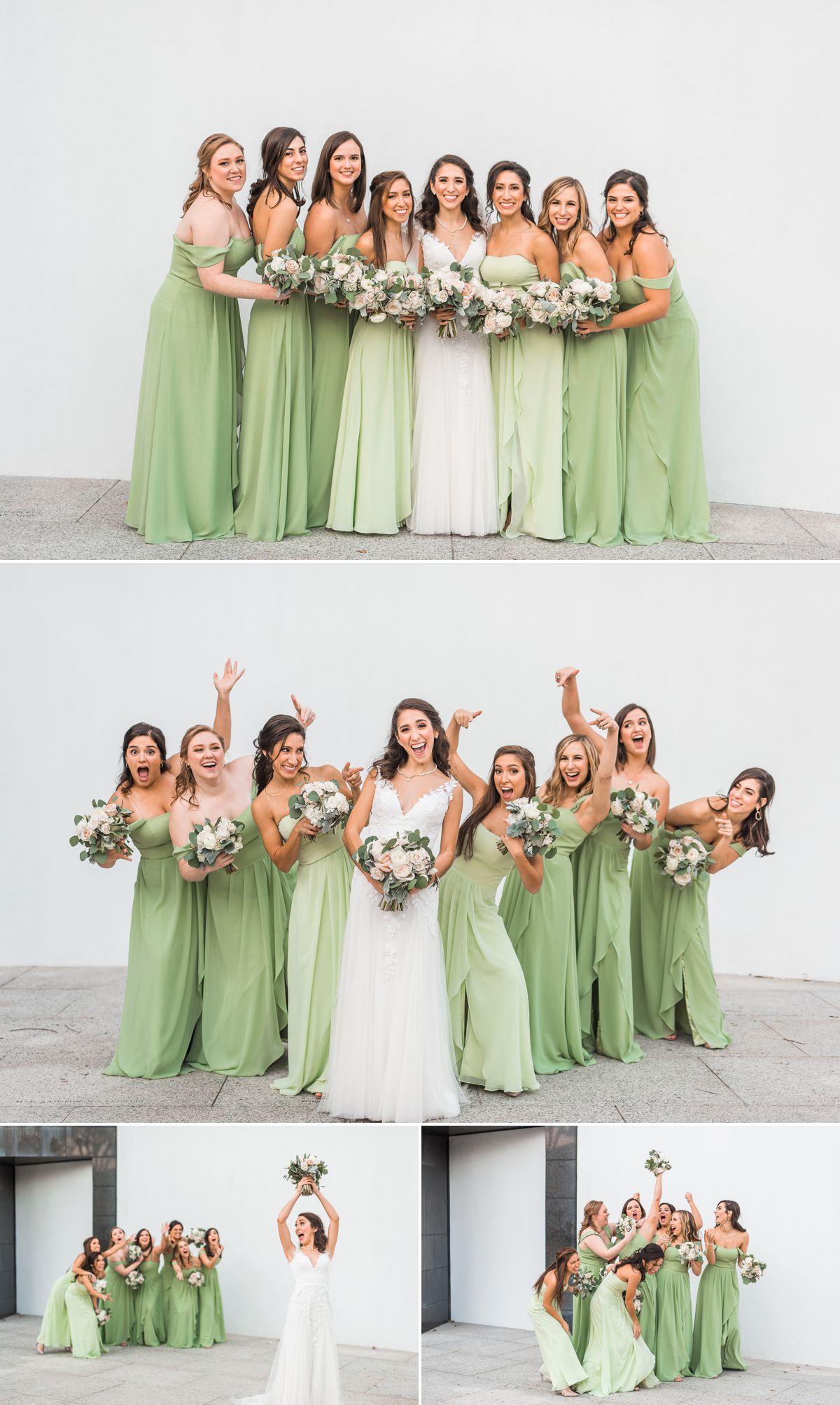 Bride and Bridesmaids Chapel St. Basil & Station 3 Wedding in Houston