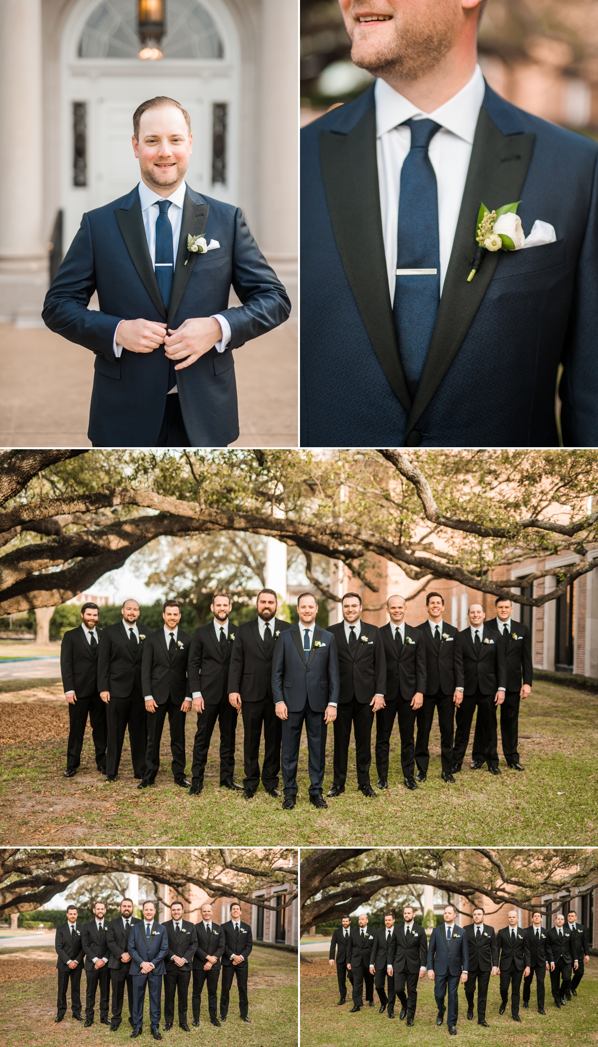 Groom and Groomsmen St. Luke's United Methodist Wedding in Houston