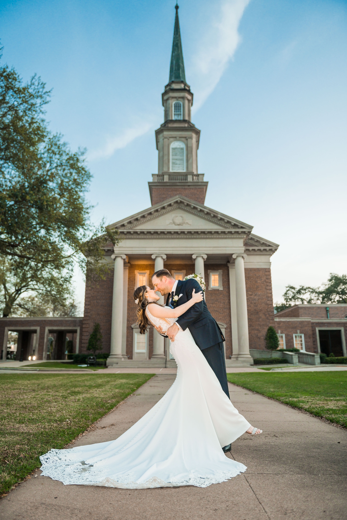 St. Luke's United Methodist Church in Houston Bride and Groom Portraits